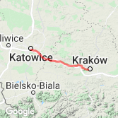 Mapa Katowice - Kraków